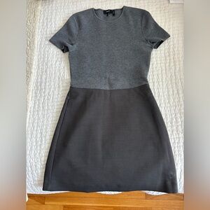 Theory Two-Tone Gray Mini Dress